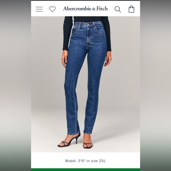 Abercrombie & Fitch The 90s Slim Straight Ultra High Rise - Size 25 R - Picture 5 of 6